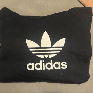 Adidas Black Hoodie with White Trefoil Logo